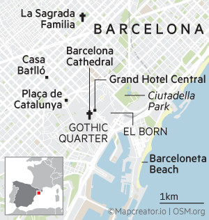 Map about Barcelona