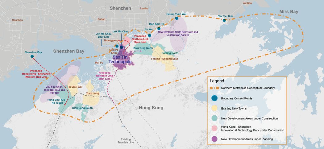 Map showing the location of San Tin Technopole