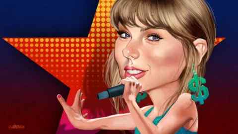 Joe Cummings illustration of Taylor Swift