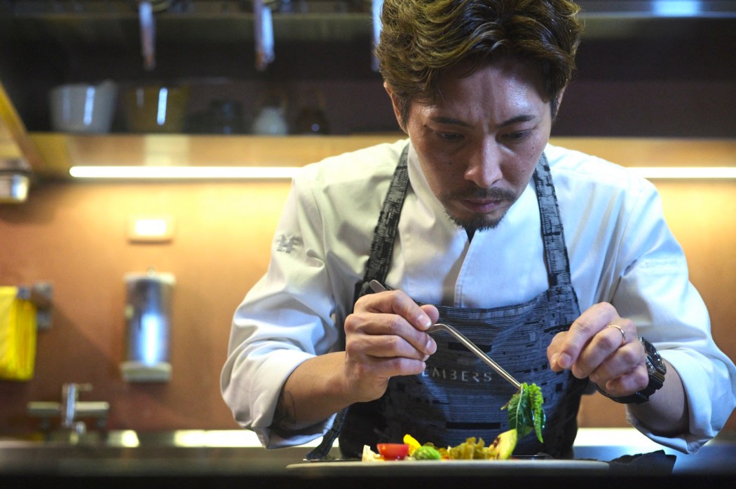 In this photo taken on May 8, 2024, Embers restaurant chef Wes Kuo, prepares a dish that will be served during the May 20 inauguration banquet of Taiwan's President-elect Lai Ching-te, in Taipei. 