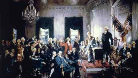 Painting of the signing of the Constitution of the USA in 1787