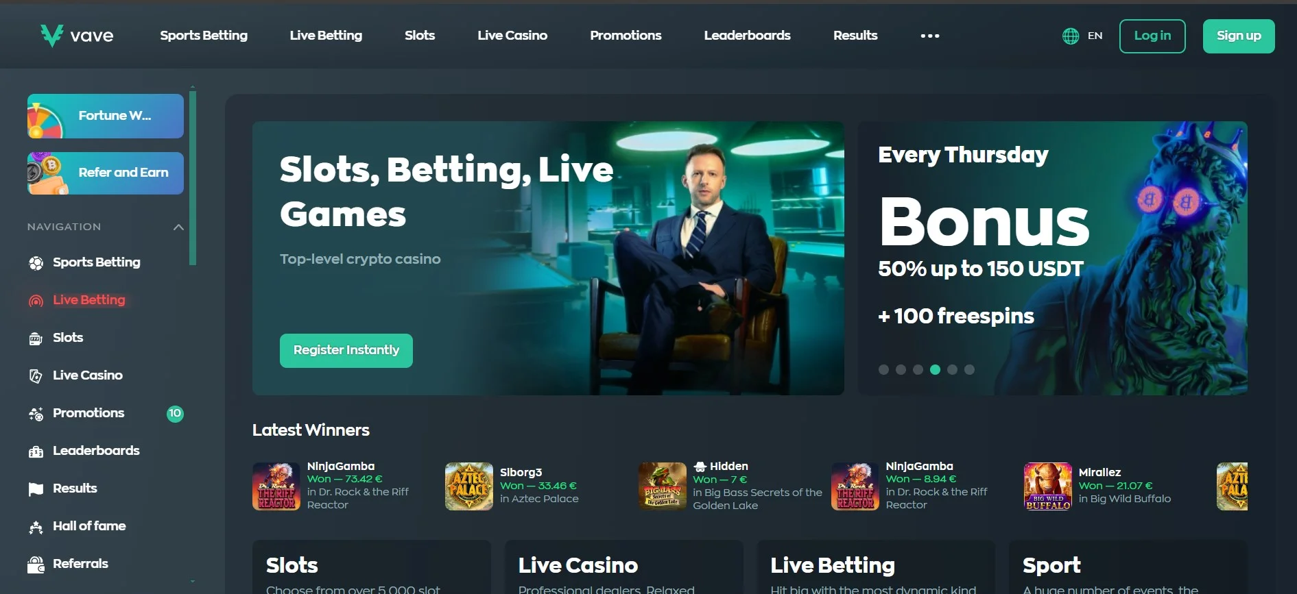 Vave Bitcoin Casino Free Spins