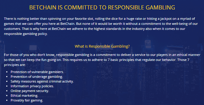 BetChain - Responsible Gambling