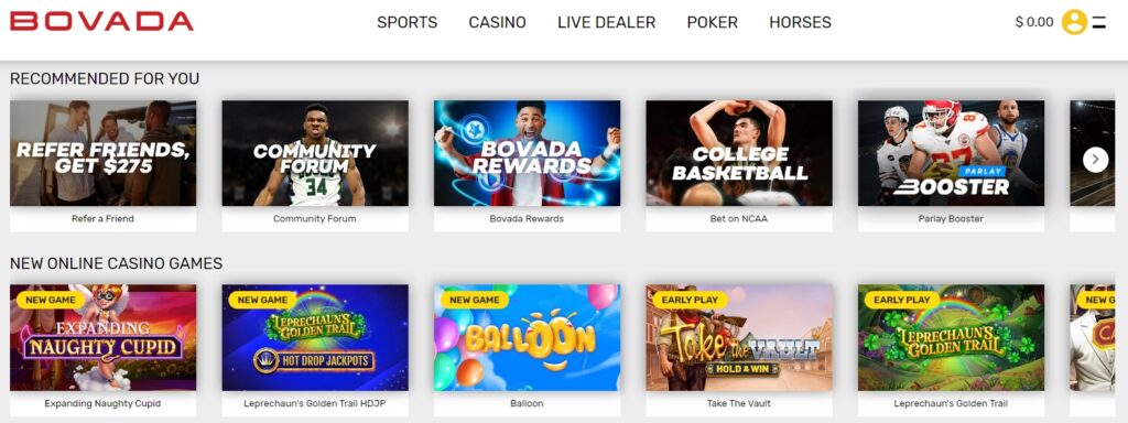 Bovada Casino Review Features