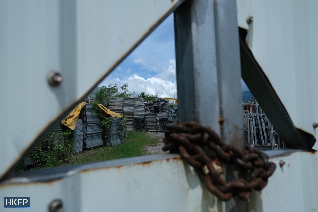 A storage lot in the Fung Kat Heung site. Photo: James Lee/HKFP.