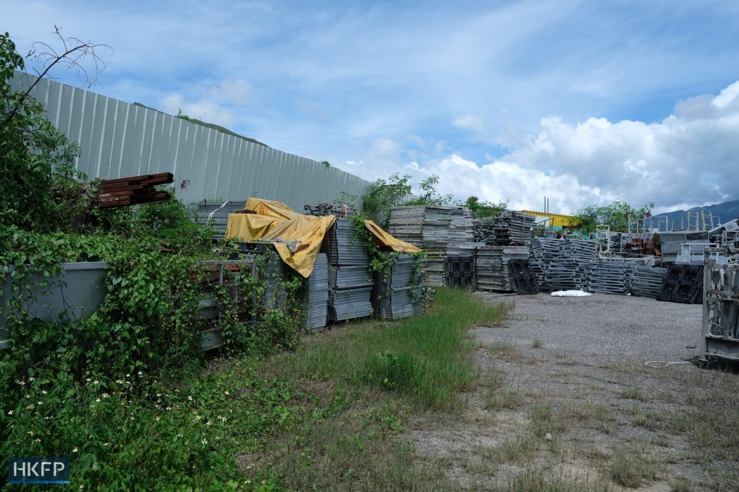 A storage lot in Fung Kat Heung. Photo: James Lee/HKFP.
