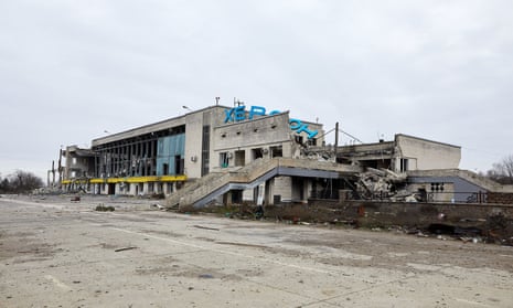Kherson airport in January 2023. The Kherson airport was recovered in early November by the Ukrainian army but still shows the extensive destruction suffered in during the beginning of the war in February