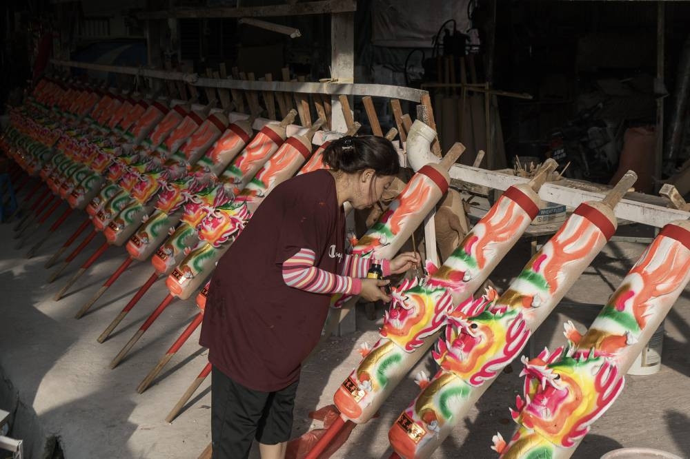 Bright colours are used for each joss stick. — Picture by Shafwan Zaidon