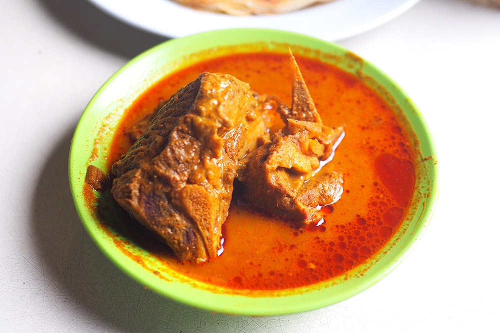 Order the mutton curry for a fragrant curry and tender meat.
