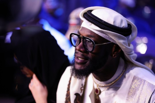 RIYADH, SAUDI ARABIA - FEBRUARY 26: Boxer Deontay Wilder looks on prior to the Cruiserweight Title fight between Jake Paul and Tommy Fury at the Diriyah Arena on February 26, 2023 in Riyadh, Saudi Arabia. (Photo by Francois Nel/Getty Images)