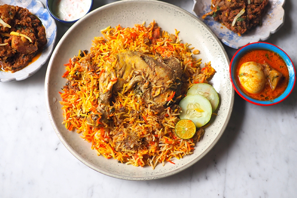 You can also get the chicken dum biryani (whole or half portion) with fall-off-the-bone meat served with gravy, hard boiled egg and raita.