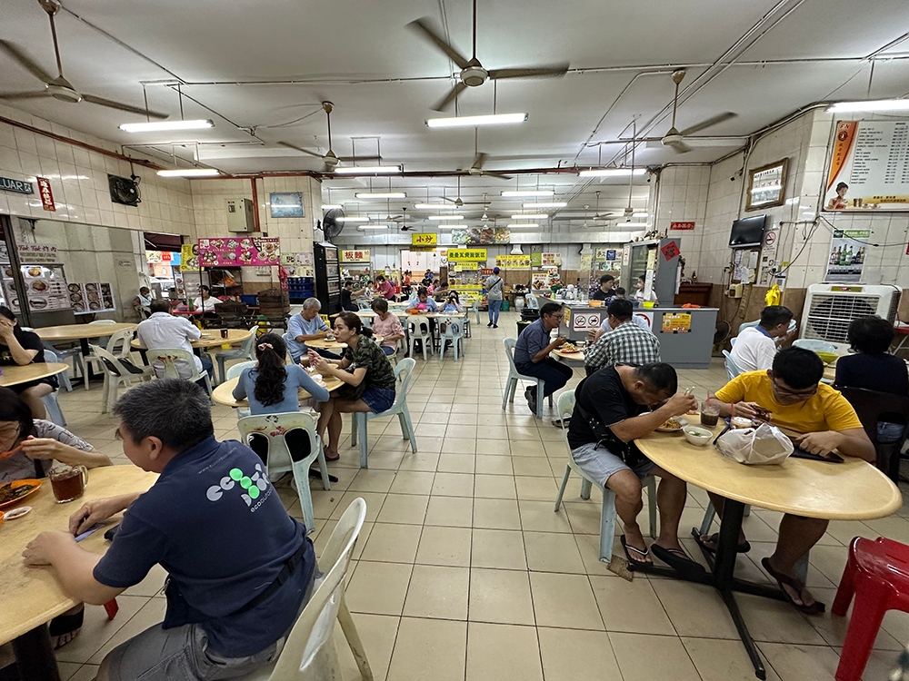 The corner coffee shop is vast with three shoplots.