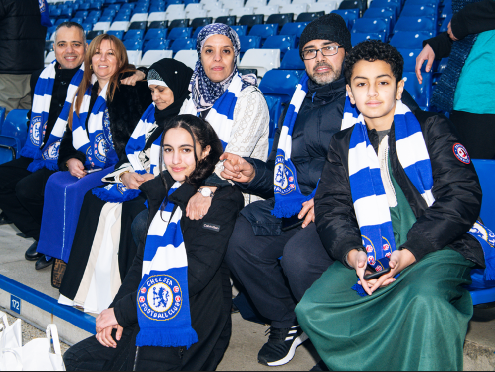 Muslims gather together to break their fast at the Stamford Bridge stadium. (Supplied/Chelsea FC)