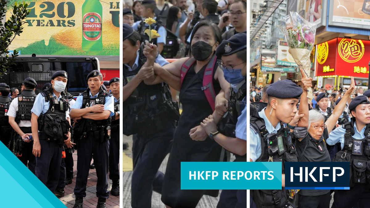 Huge police deployment thwarts Tiananmen crackdown commemorations as Hongkongers arrested over candles, clothes, slogans
