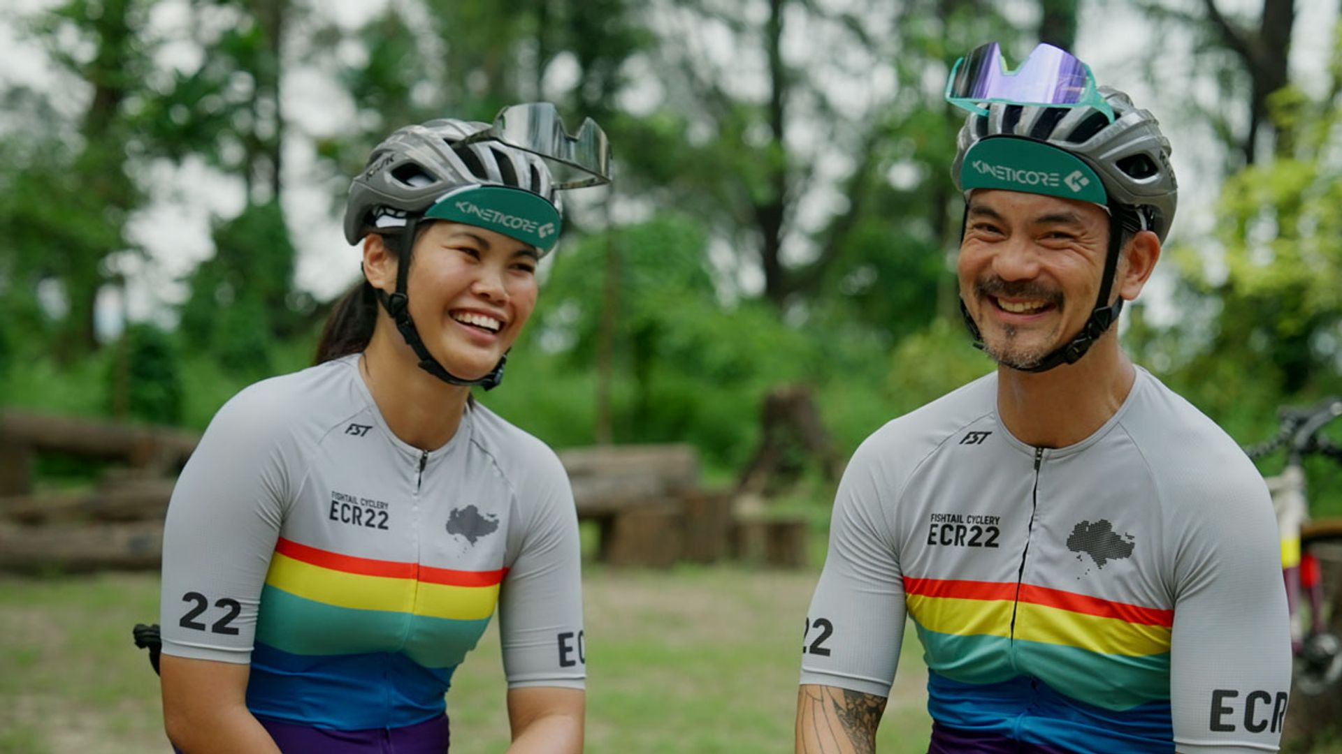 Gravel bike enthusiasts Ian Aquino and Dyna Cordero-Aquino enjoy riding off-road at Coney Island