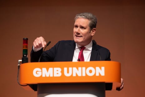 Keir Starmer speaking at the GMB conference this morning.