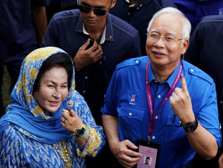 Former prime minister of Malaysia Najib Razak, here with his wife Rosmah Mansor, was jailed over the 1MDB scandal.