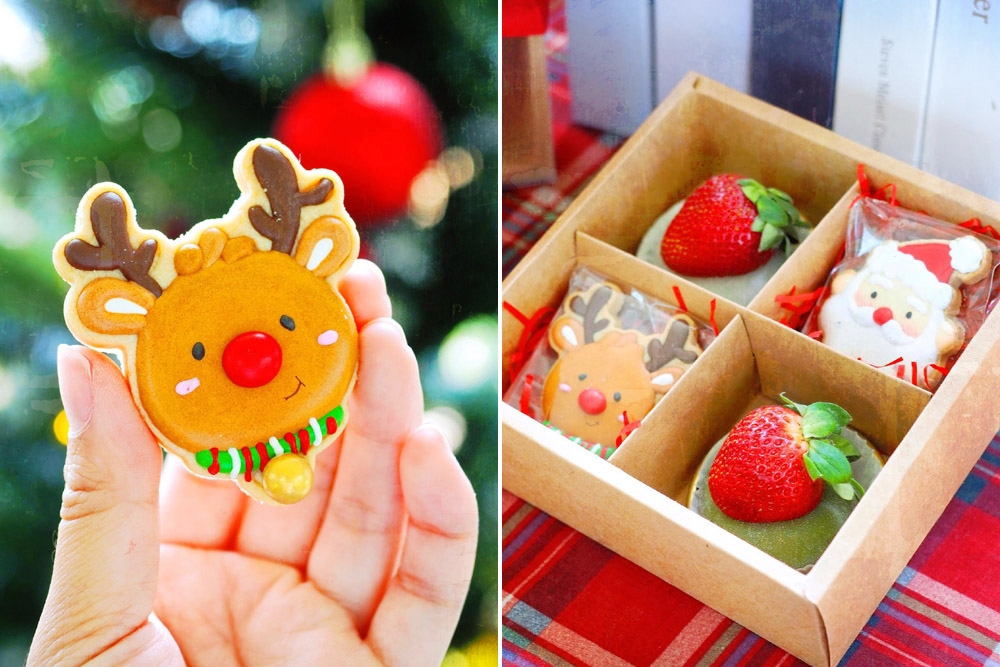 Celebrate Christmas with Mimi Daifuku’s reindeer and Santa shaped cookies... and their strawberry 'daifuku', of course. – Pictures courtesy of Mimi Daifuku