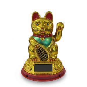 Lyckokatt Vinkande Guld 11cm
