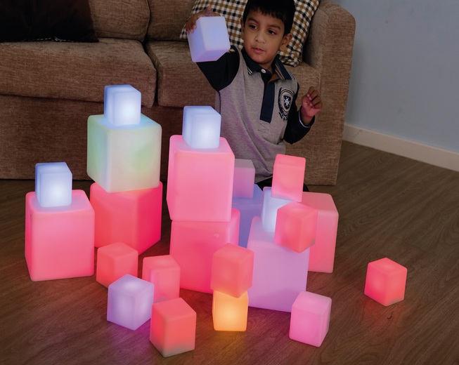 Cubos de bloques de construcción sensorial para niños con autismo