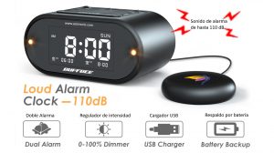 Reloj despertador con vibracion y luz de alerta Asistronic