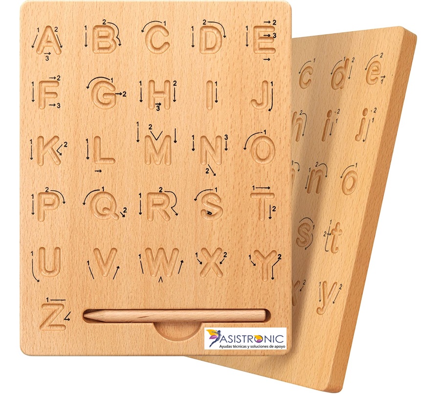 Tablero guia para escribir las letras, herramienta de trazado del alfabeto de doble cara, para aprender a escribir el abecedario
