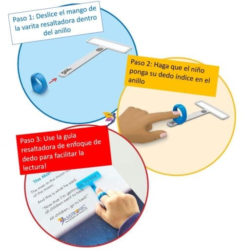 8 Marcadores De Lectura Para Dislexia - Reglas Guía De Dedo, Colores Variados - Ayuda Visual