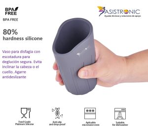 Cómo se utiliza un vaso adaptado para disfagia?