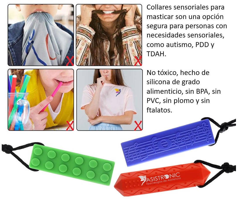 Collar de silicona para morder para niños con autismo, mordedor sensorial  de ladrillo masticable, 1 unidad - AliExpress