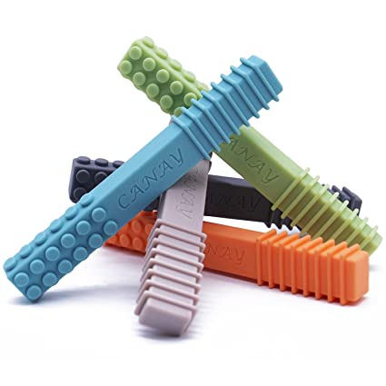 Collar Mordedor Sensorial Masticables en forma de Lego- Paquete de 4 piezas