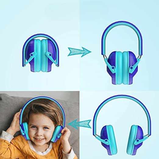 Protección de oídos para bebés de 0 a 24 meses, auriculares con  cancelación de ruido para dormir, avión, fuegos artificiales, entornos  ruidosos, color rosa : Bebés