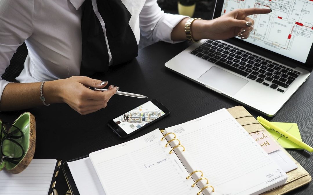 Free business woman with laptop