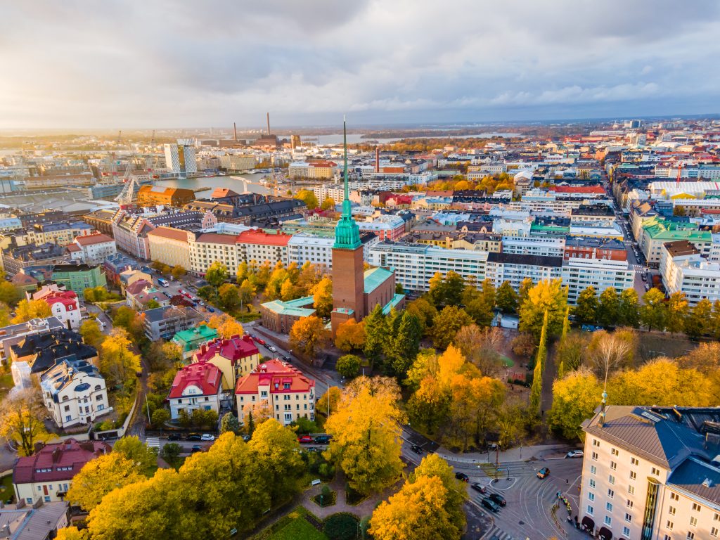 Aerial view of Helsinki