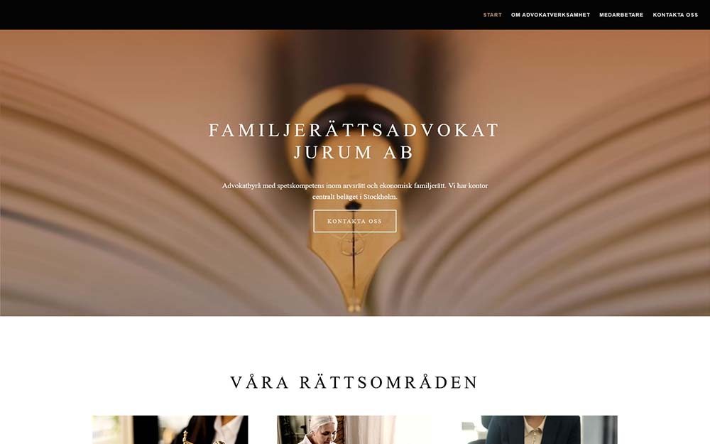 Hemsida till advokatbyrå i Stockholm