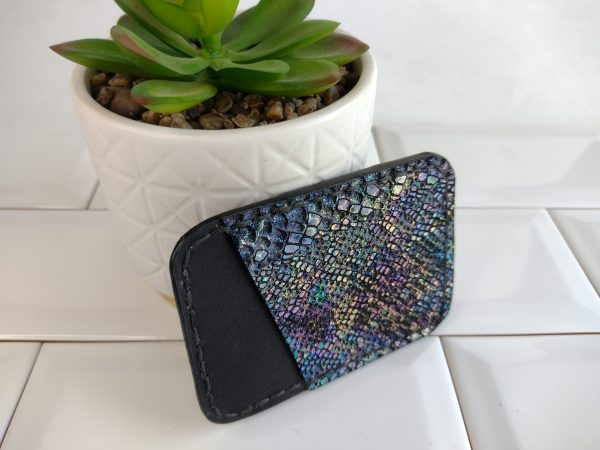 kaartenhouder zwart met glitter