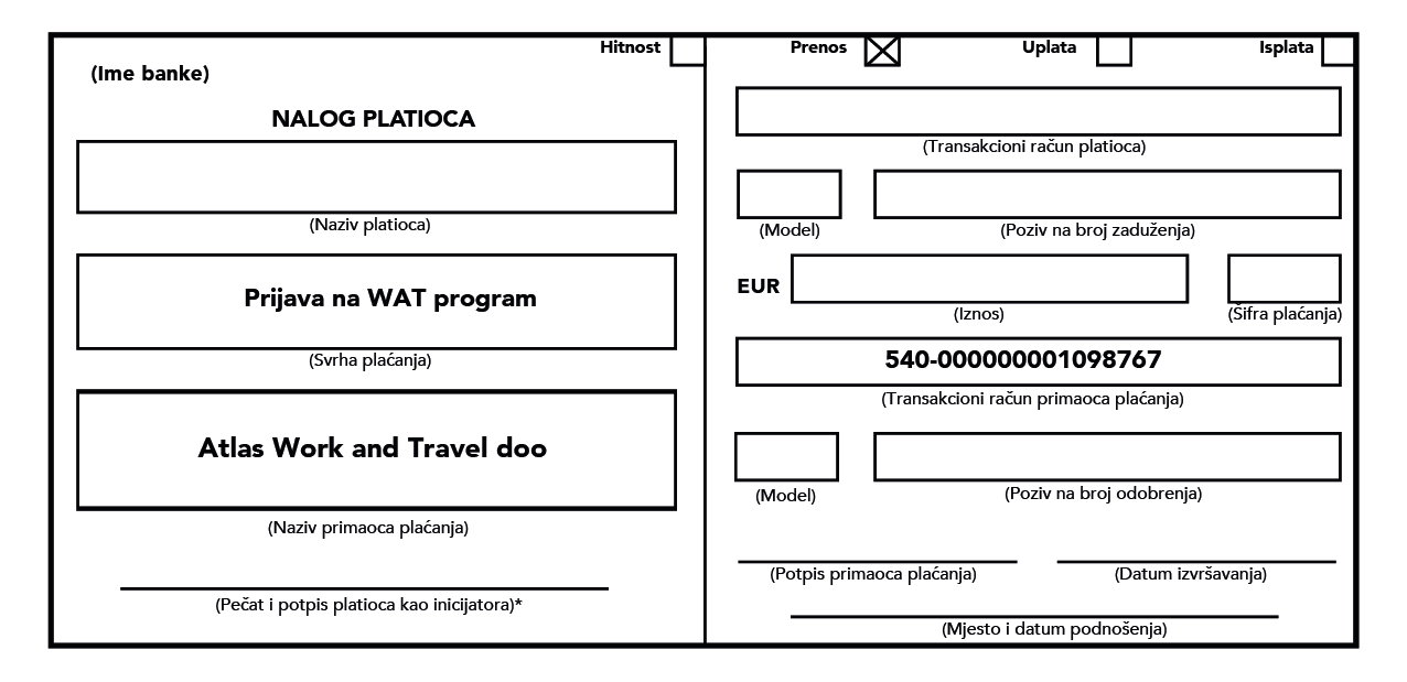 uplatnica za wat program