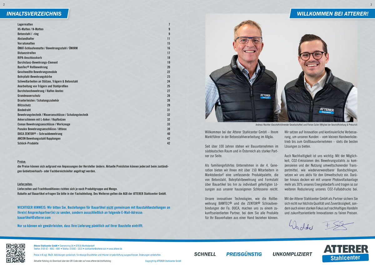Stahlkatalog Atterer Stahlcenter GmbH 2024