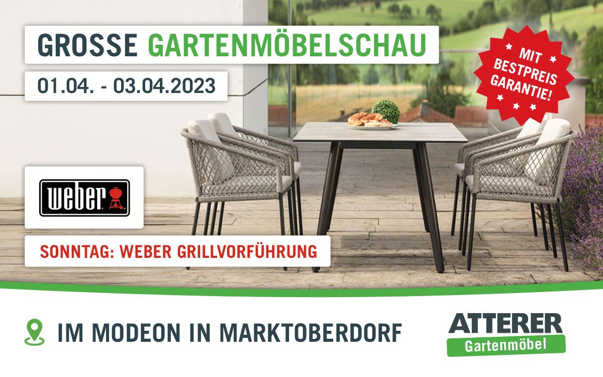 Atterer Gartenmöbelschau 2023 im Modeon Marktoberdorf