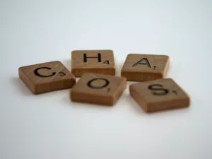 close up shot of scrabble tiles on a white surface