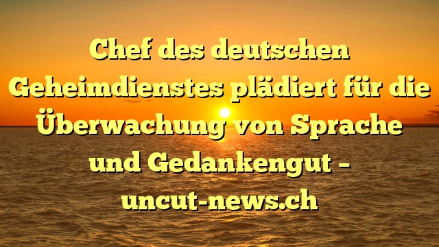 Chef des deutschen Geheimdienstes plädiert für die Überwachung von Sprache und Gedankengut – uncut-news.ch