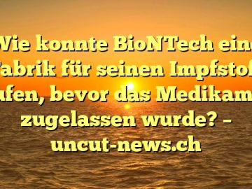 Wie konnte BioNTech eine Fabrik für seinen Impfstoff kaufen, bevor das Medikament zugelassen wurde? – uncut-news.ch