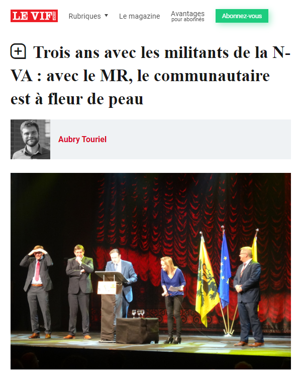 Trois ans avec les militants de la N-VA avec le MR le communautaire est à fleur de peau Belgique_LeVif