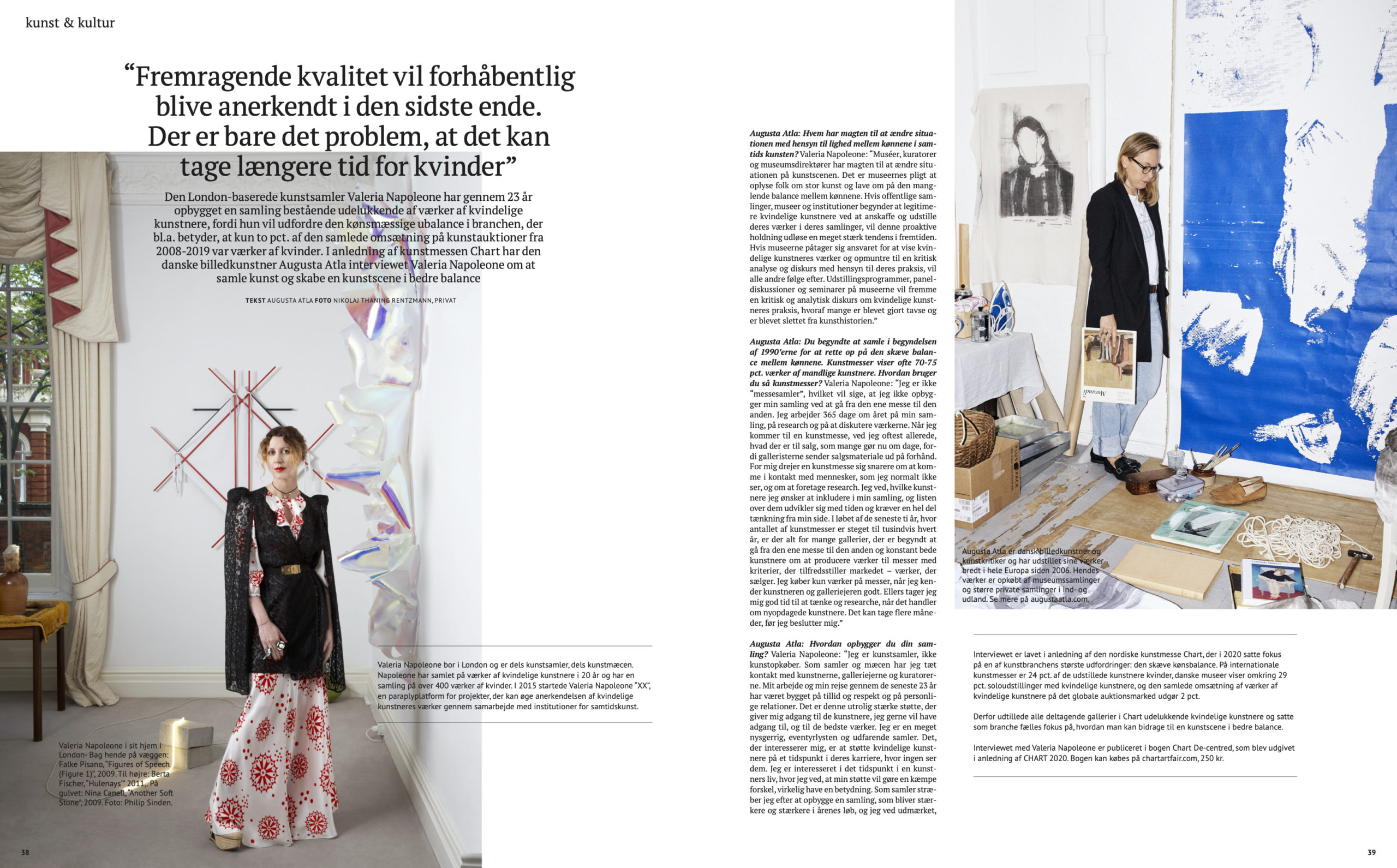 Interview with Valeria Napoleone by the Danish artist Augusta Atla in Børsen Pleasure 2020