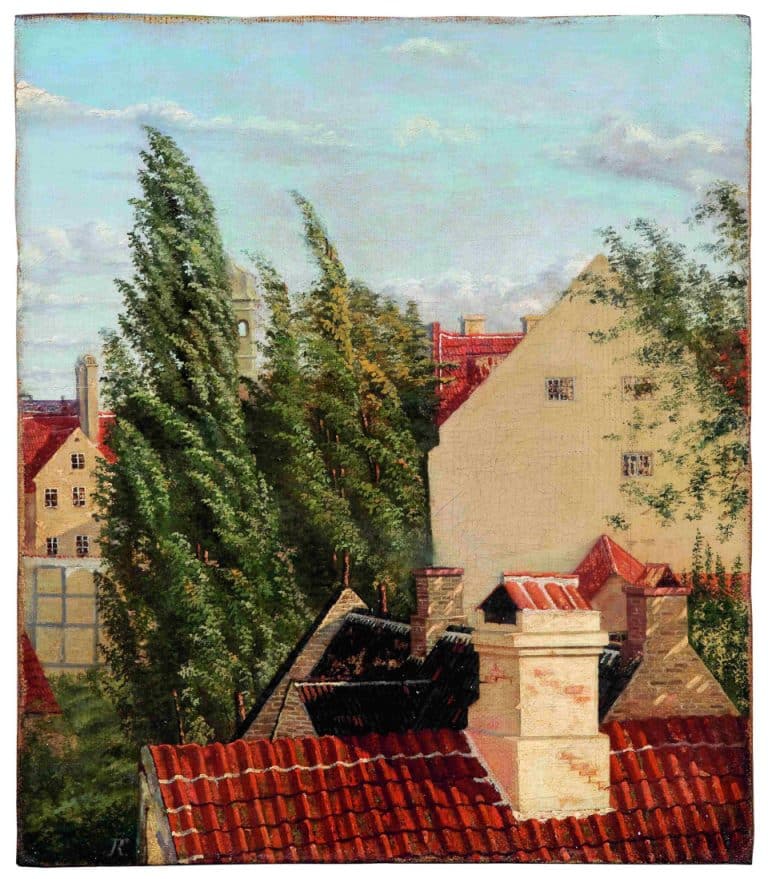 Frederik Rohde (1816–1886) Dächer, o. J. Öl auf Leinwand 25,4 x 22,2 cm