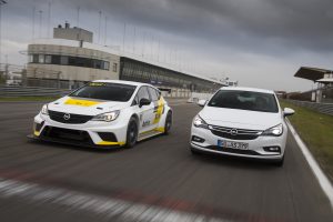 Dynamic duo: The Opel Astra (right) and its sporty sibling the Opel Astra TCR (left).