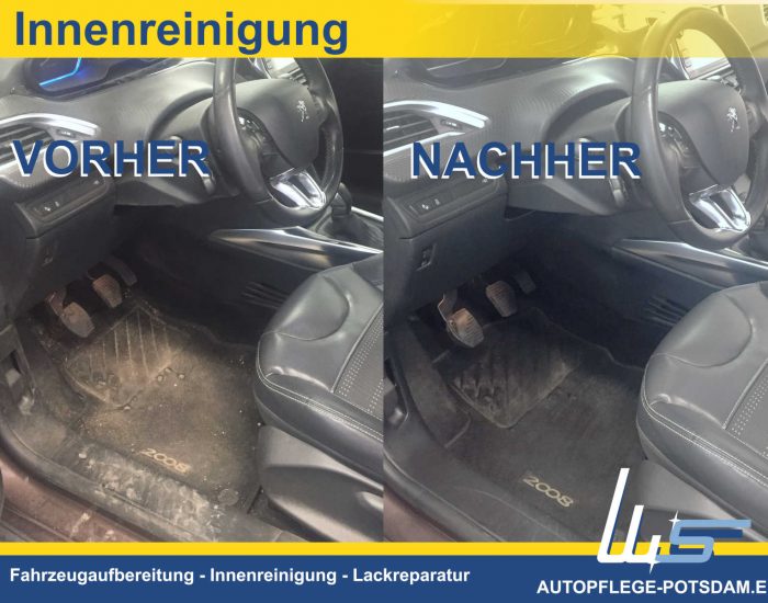 Autopflege-Potsdam Innenreinigung im Fahrzeug VORHER und NACHER
