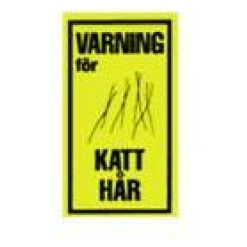 Klisterdekal Varning För Katthår