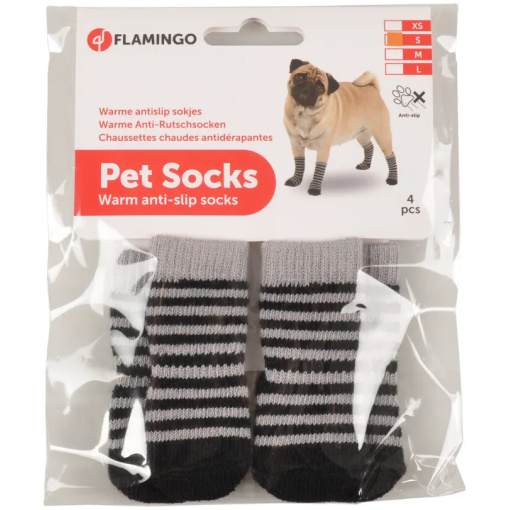 Hundsockar  svart/grå randiga. Halkskydd - Bild 5