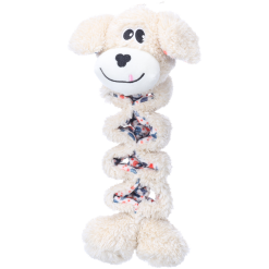 Bungee hund i plysch med blommiga detaljer