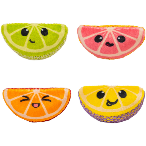 Dental fruit, tuggvänliga frukter i plysch 4-pack